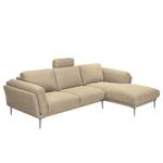 Ecksofa Ellscott Microfaser Warmes Beige - Longchair davorstehend rechts