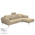 Ecksofa Ellscott Microfaser Warmes Beige - Longchair davorstehend rechts