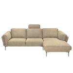 Hoekbank Ellscott microvezels Warm beige - Longchair vooraanzicht rechts