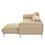 Ecksofa Ellscott Microfaser Warmes Beige - Longchair davorstehend rechts