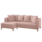 Ecksofa Eloise Webstoff Mauve - Ottomane davorstehend links