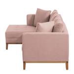 Ecksofa Eloise Webstoff Mauve - Ottomane davorstehend links