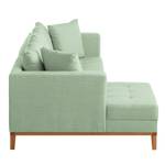 Ecksofa Eloise Webstoff Mint - Ottomane davorstehend links