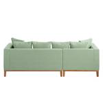 Ecksofa Eloise Webstoff Mint - Ottomane davorstehend links