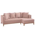 Ecksofa Eloise Webstoff Mauve - Ottomane davorstehend rechts