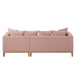 Ecksofa Eloise Webstoff Mauve - Ottomane davorstehend rechts