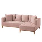 Ecksofa Eloise Webstoff Mauve - Ottomane davorstehend rechts