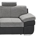 Ecksofa Eltham (mit Schlaffunktion) Flachgewebe / Strukturstoff Schwarz / Grau - Longchair davorstehend links