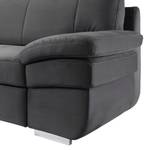 Ecksofa Eltham (mit Schlaffunktion) Microvelour - Anthrazit - Longchair davorstehend links