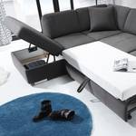 Ecksofa Eltham (mit Schlaffunktion) Microvelour - Anthrazit - Longchair davorstehend links