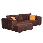 Ecksofa Emilio Antiklederoptik Braun - Longchair davorstehend links