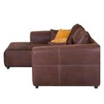 Ecksofa Emilio Antiklederoptik Braun - Longchair davorstehend links