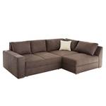 Boxspring-Ecksofa Esbjerg (mit Schlaffunktion / beidseitig montierbar) Microfaser - Braun