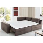 Boxspring-Ecksofa Esbjerg (mit Schlaffunktion / beidseitig montierbar) Microfaser - Braun