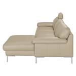 Ecksofa Parlin Kunstleder Beige - Longchair davorstehend rechts - Mit Kopfstütze