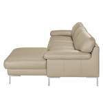 Ecksofa Parlin Kunstleder Beige - Longchair davorstehend rechts - Ohne Kopfstütze