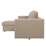 Ecksofa Estrala (mit Schlaffunktion) Webstoff - Stoff Zahira: Beige-Grau - Longchair davorstehend links