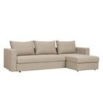 Ecksofa Estrala (mit Schlaffunktion) Webstoff - Stoff Zahira: Beige-Grau - Longchair davorstehend rechts