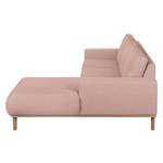 Ecksofa Eva I Webstoff Webstoff - Mauve - Longchair davorstehend rechts - Beige - Eiche