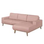 Ecksofa Eva I Webstoff Webstoff - Mauve - Longchair davorstehend rechts - Beige - Eiche