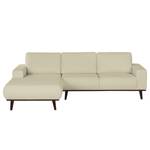 Ecksofa Eva II Webstoff Kaschmir - Longchair davorstehend links - Braun - Eiche