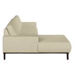 Ecksofa Eva II Webstoff Kaschmir - Longchair davorstehend links - Braun - Eiche