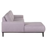 Ecksofa Eva III Webstoff Flieder - Longchair davorstehend links - Braun - Eiche