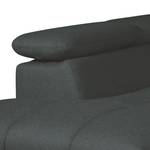 Ecksofa Ferch (mit Schlaffunktion) Flachgewebe - Schwarz - Longchair davorstehend links