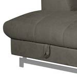 Ecksofa Ferch (mit Schlaffunktion) Velours - Braun - Longchair davorstehend links