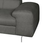 Ecksofa Ferch (mit Schlaffunktion) Velours - Dunkelgrau - Longchair davorstehend links