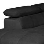 Canapé d'angle Ferch Toile tissée à plat turquoise Méridienne droite (vue de face) - Noir - Méridienne courte à gauche (vue de face)