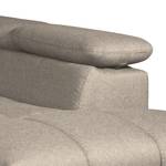 Canapé d'angle Ferch (convertible) Tissu Tissage à plat - Marron clair - Méridienne courte à droite (vue de face)