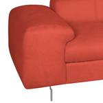 Canapé d'angle Ferch Velours - Rouge - Méridienne courte à droite (vue de face)