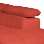 Ecksofa Ferch (mit Schlaffunktion) Velours - Rot - Longchair davorstehend rechts