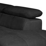 Canapé d'angle Ferch Toile tissée à plat turquoise Méridienne droite (vue de face) - Noir - Méridienne courte à droite (vue de face)