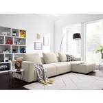 Ecksofa FINNY 2,5-Sitzer mit Longchair Webstoff Saia: Beige - Longchair davorstehend rechts - Keine Funktion