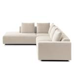 Ecksofa FINNY mit Ottomane Webstoff Saia: Beige - Ottomane davorstehend links - Keine Funktion