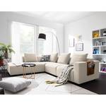 Ecksofa FINNY mit Ottomane Webstoff Saia: Beige - Ottomane davorstehend links - Keine Funktion