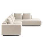 Ecksofa FINNY mit Ottomane Webstoff Saia: Beige - Ottomane davorstehend rechts - Keine Funktion