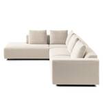 Ecksofa Finny IV Webstoff Saia: Beige - Ottomane davorstehend links - Keine Funktion