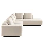 Ecksofa Finny IV Webstoff Saia: Beige - Ottomane davorstehend rechts - Keine Funktion