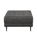 Ecksofa Flesk Antiklederlook Basalt - Ottomane davorstehend links - Mit Hocker