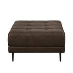 Ecksofa Flesk Antiklederlook Braun - Ottomane davorstehend links - Mit Hocker