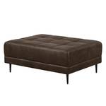 Ecksofa Flesk Antiklederlook Braun - Ottomane davorstehend rechts - Mit Hocker