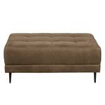 Ecksofa Flesk Antiklederlook Latte Macchiato - Ottomane davorstehend rechts - Mit Hocker