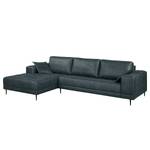 Ecksofa Flesk Antiklederlook Anthrazit - Ottomane davorstehend links - Ohne Hocker