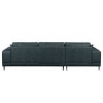 Ecksofa Flesk Antiklederlook Anthrazit - Ottomane davorstehend links - Ohne Hocker