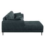 Ecksofa Flesk Antiklederlook Anthrazit - Ottomane davorstehend links - Ohne Hocker