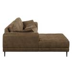 Ecksofa Flesk Antiklederlook Latte Macchiato - Ottomane davorstehend links - Ohne Hocker