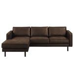 Ecksofa FORT DODGE Aspect cuir vieilli - Microfaser Yaka: Braun - Longchair davorstehend links - Ohne Schlaffunktion